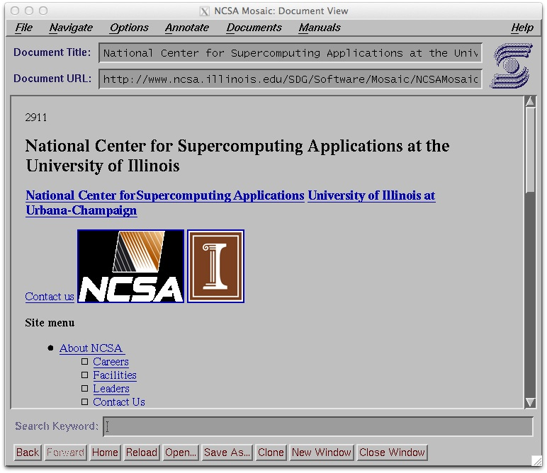 NCSA Mosaic web browser screenshot